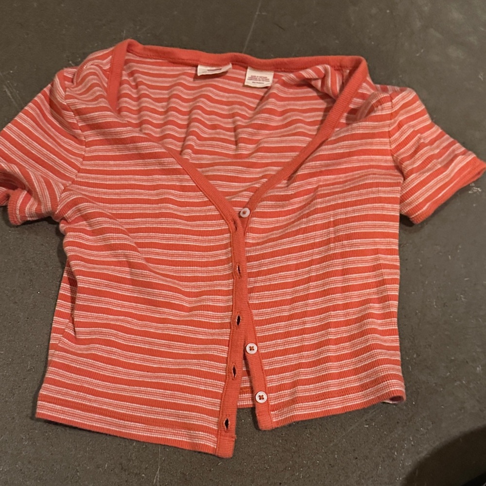 Levi's Women Orange and White crop top